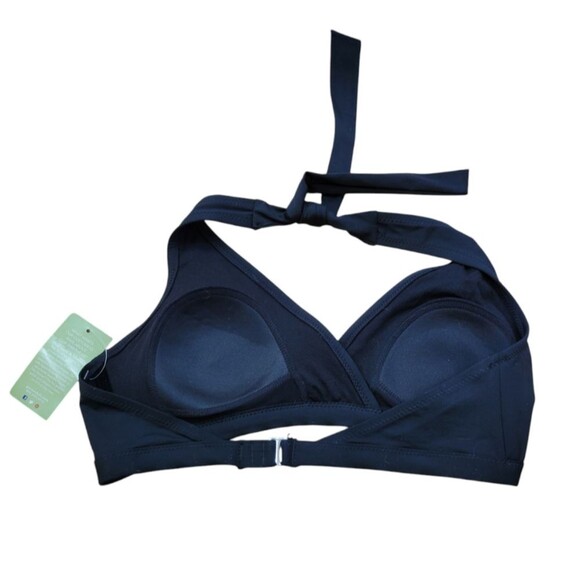 Garnet Hill Black Halter Bikini Top Size 8 Swim NWT - Picture 2 of 6